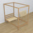 Lit chêne naturel avec baldaquin dans la chambre d'enfant – décoration scandinave