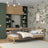 Letto singolo in rovere naturale – stanza per bambini, legno massello, stile scandi