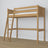 Loft bed natural oak in children’s room – scandi arrangement, oak