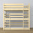 Letto 3-a castello pino trasparente – scala e sponde sicurezza, in legno
