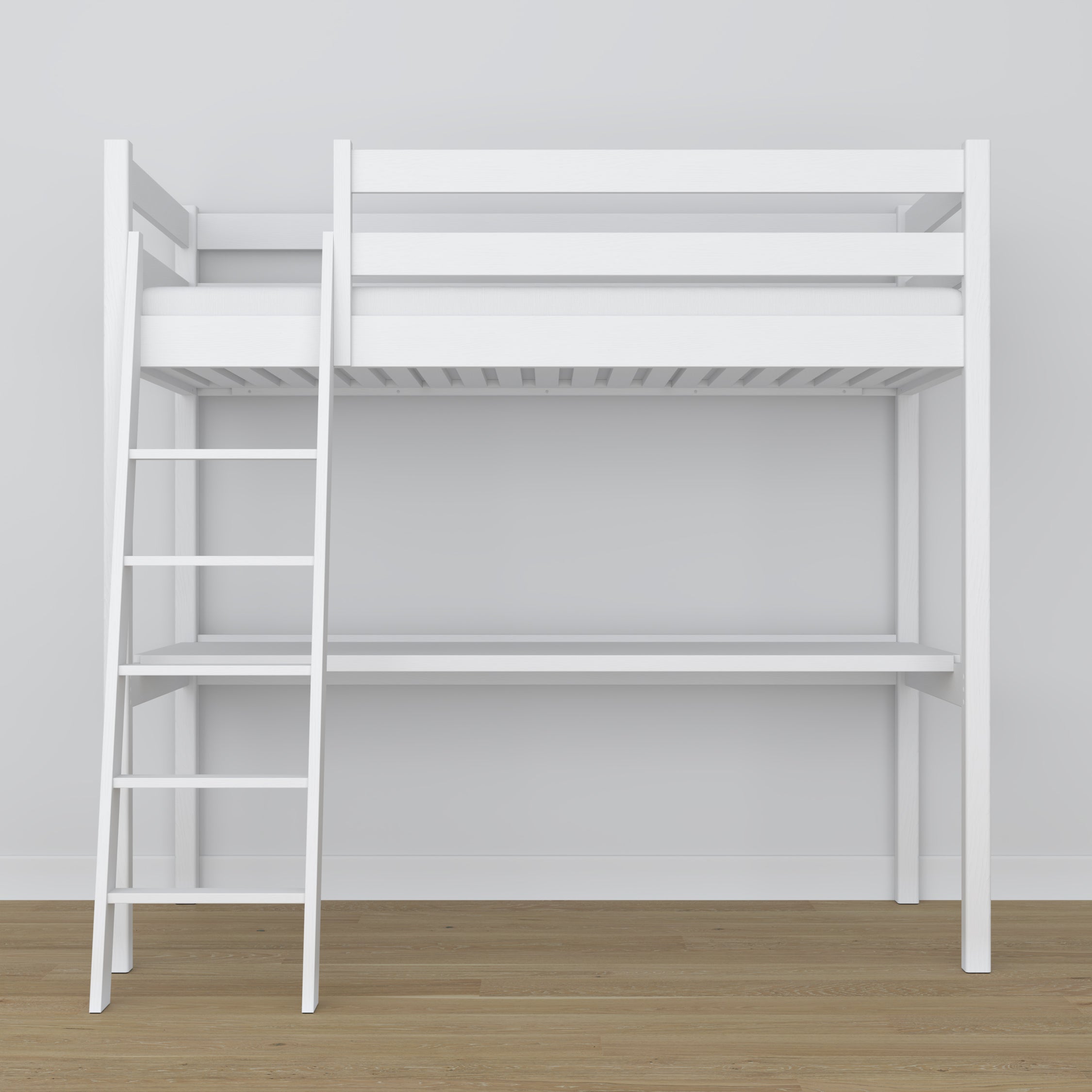 Letto a soppalco con scrivania bianco in legno – dimensioni, Nizio Home