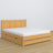 Double bed natural pine with drawer – wooden headboard, close-up