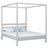 Lit double à baldaquin gris – sommier i lattes, en bois, Nizio