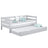 Sofa-lit avec tiroir pour matelas en bois gris – chambre d'enfant, scandinave