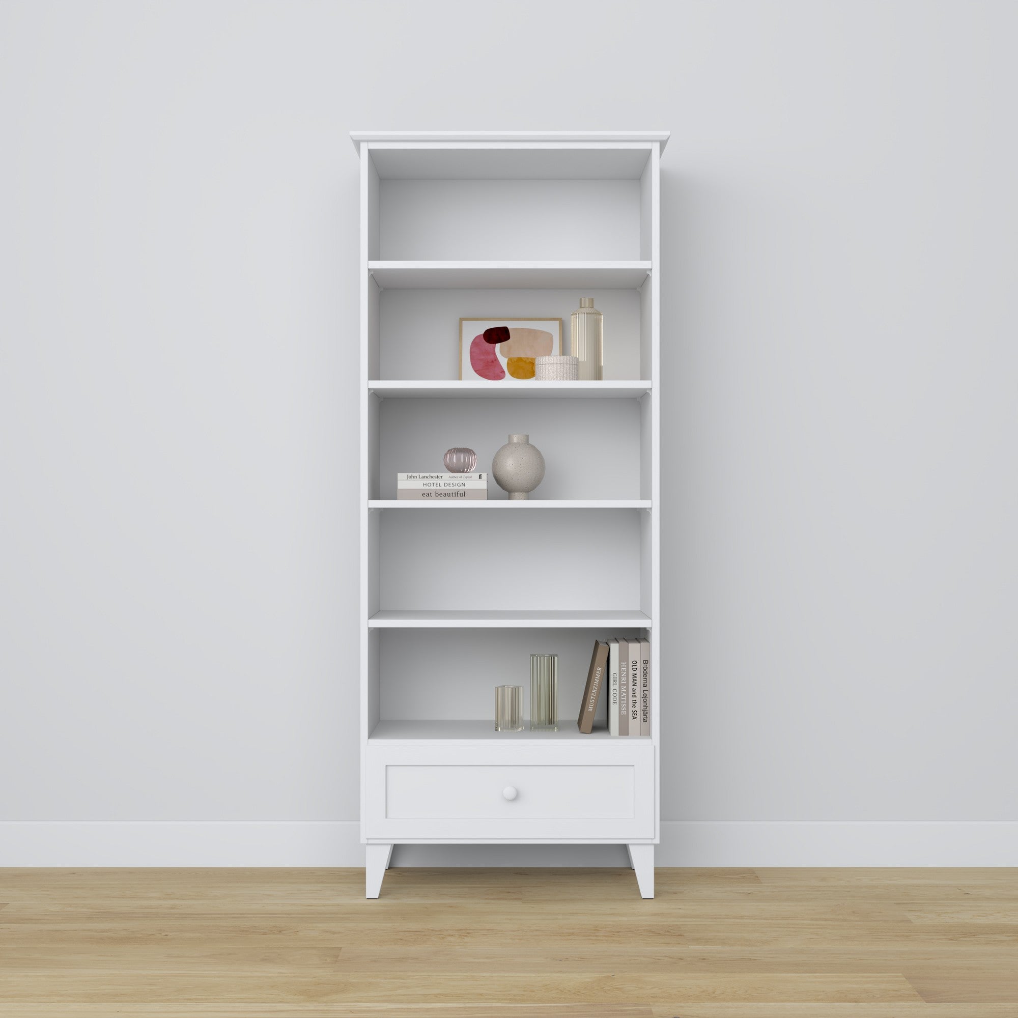 Regal 1S 80 Scandi Holz in Wunschfarbe RAL/NCS – Massivholz, Nizio