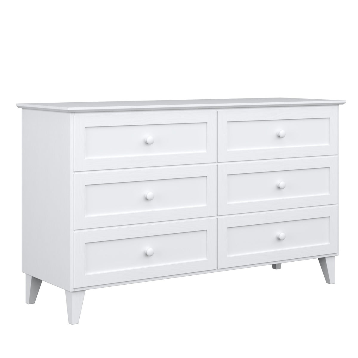 Cassettiera 6S bianco 154 cm in legno – dimensioni e schema, Nizio