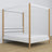 Doppelbett Weiß-Eiche mit Baldachin – Dekorationsrahmen aus Holz, scandi