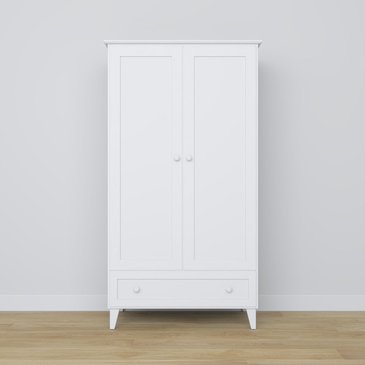 armadio 2D1S Scandi in legno in colore su ordinazione RAL/NCS – legno massello, Nizio