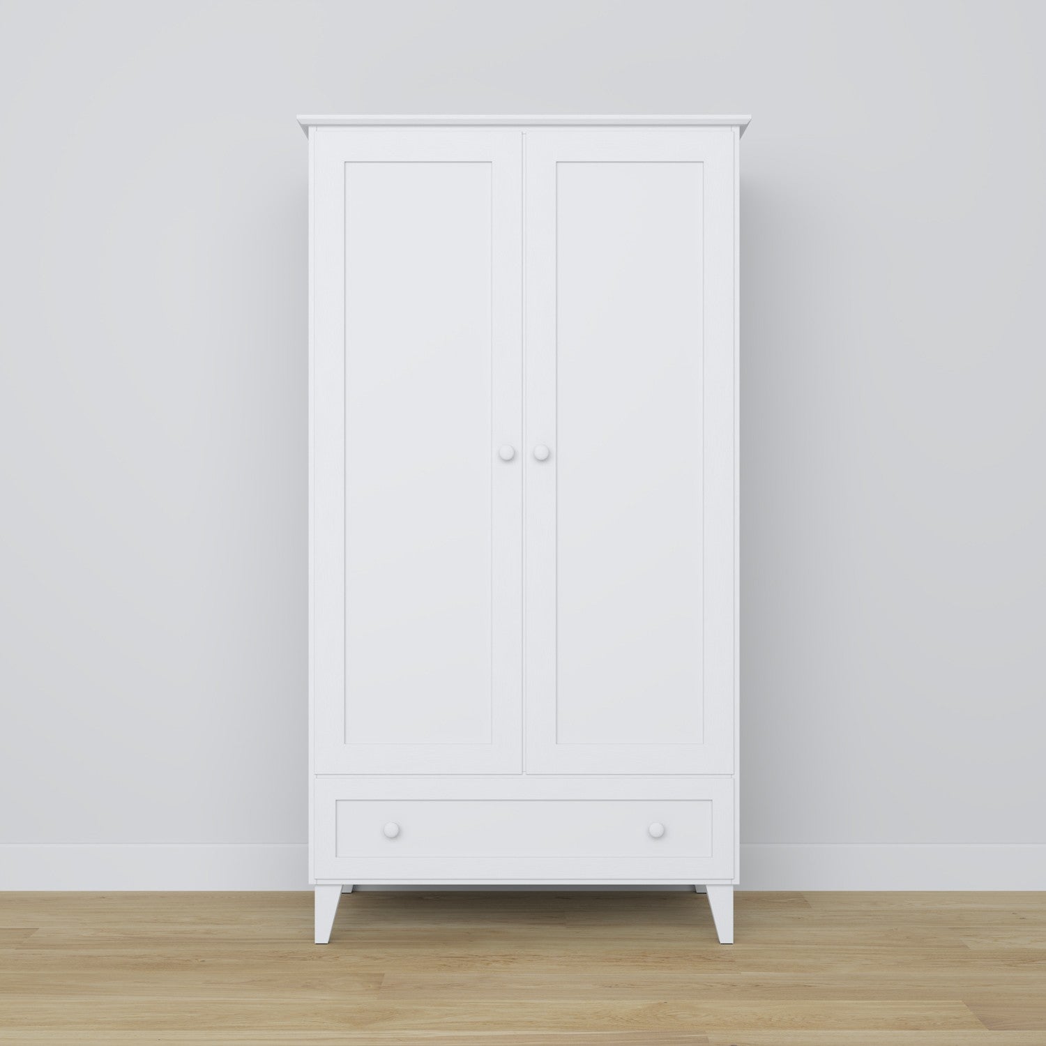 armadio 2D1S Scandi in legno in colore su ordinazione RAL/NCS – legno massello, Nizio