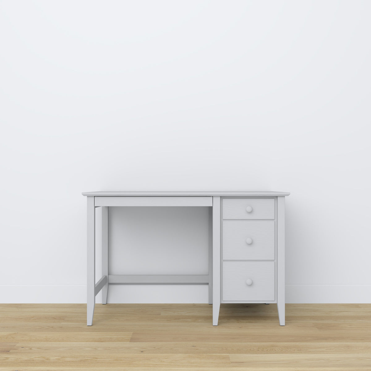 Scrivania 3S grigio in legno – vista laterale, profondità piano