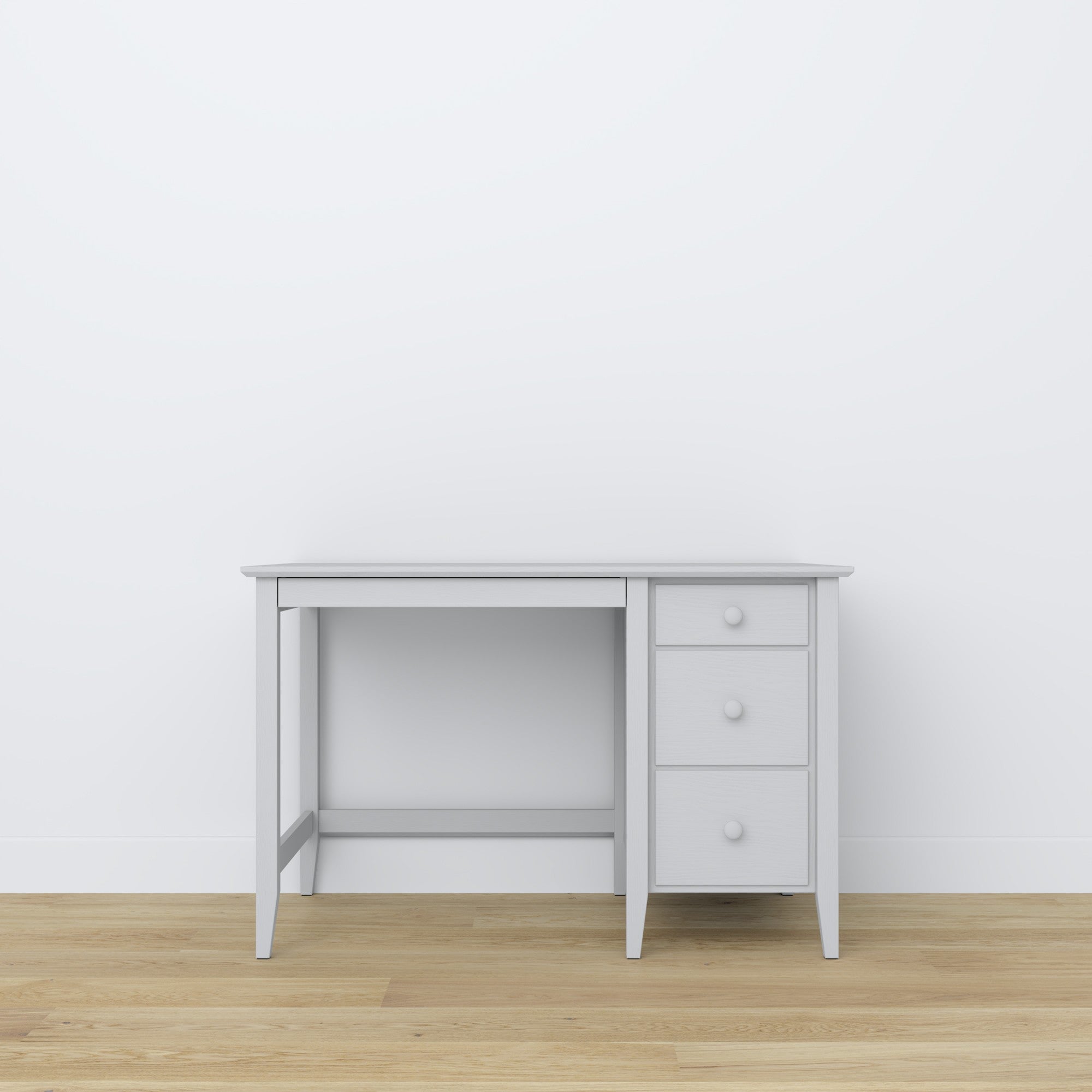 Scrivania 3S grigio in legno – vista laterale, profondità piano