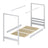Lit chêne naturel avec baldaquin – assemblages en chêne, gros plan, Nizio Home