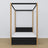Bett schwarz-eiche mit Baldachin – Schublade offen, aus Holz, Nizio Home
