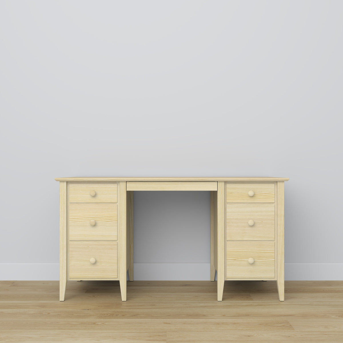 Desk 6S pine clear pine – open drawers, document storage compartments