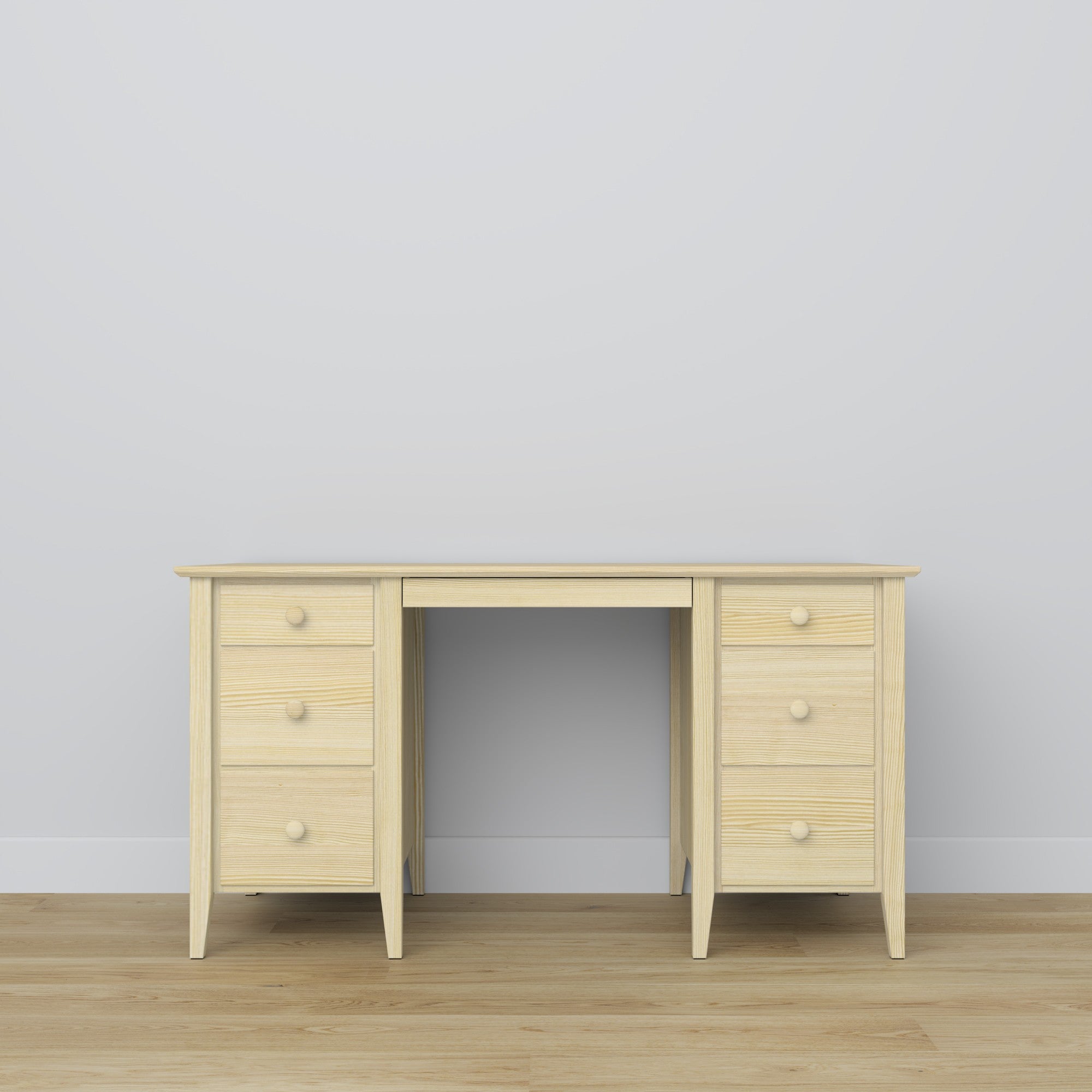 Desk 6S pine clear pine – open drawers, document storage compartments