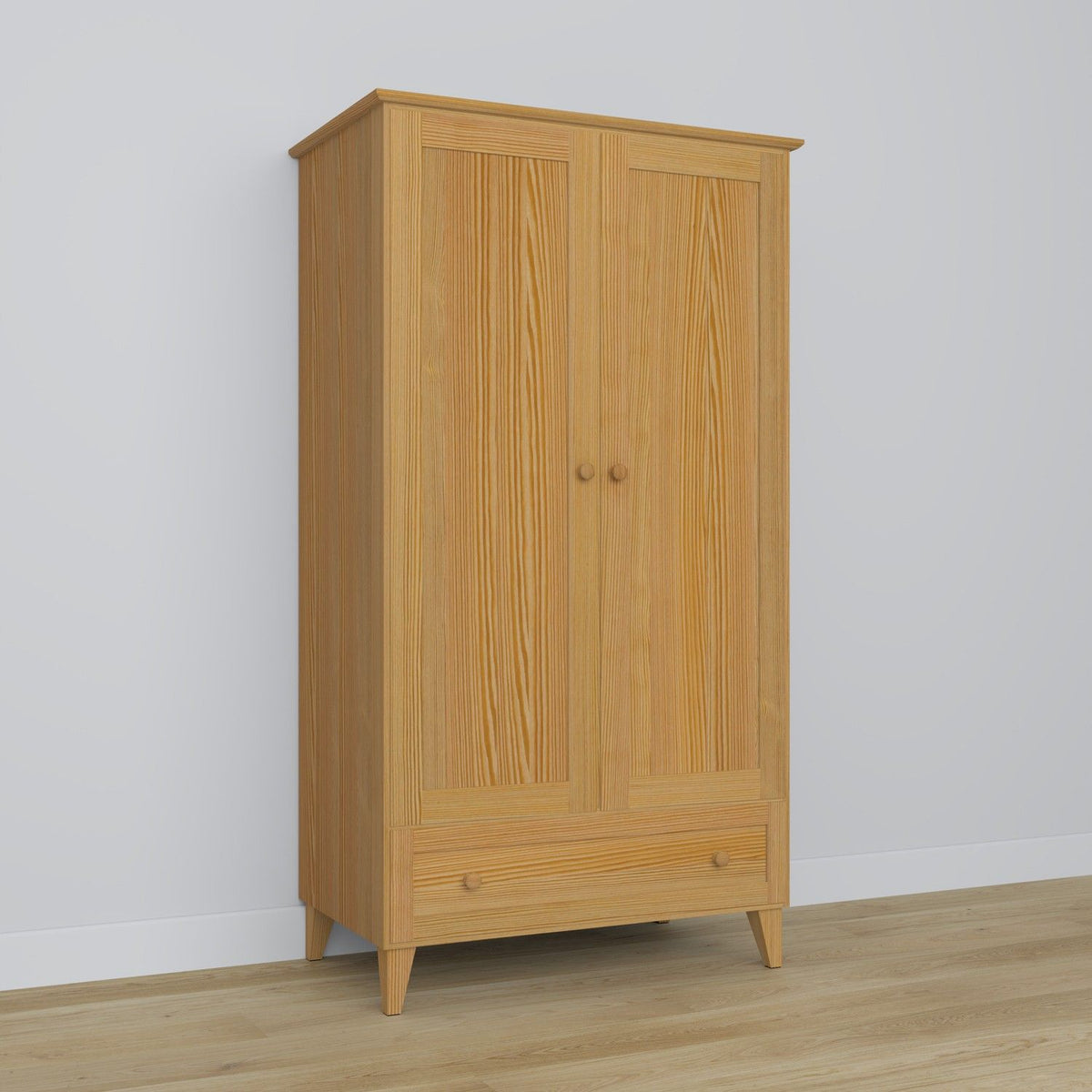 Pine wardrobe 2D1S Scandi natural pine