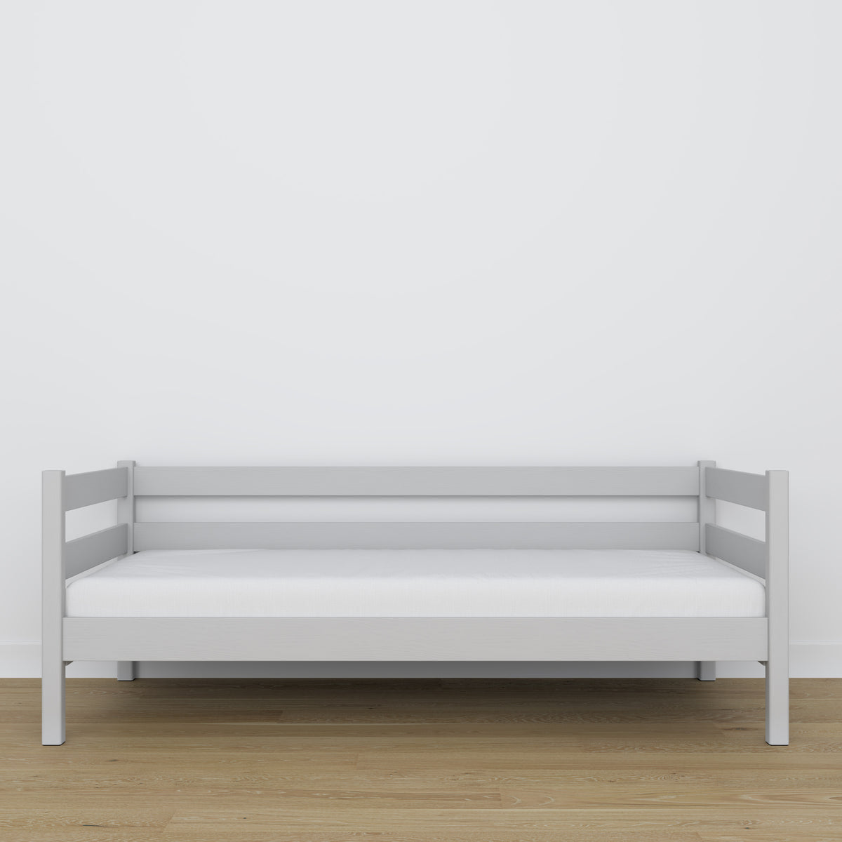 Sofa-lit en bois gris – détails du bois et des assemblages, Nizio Home