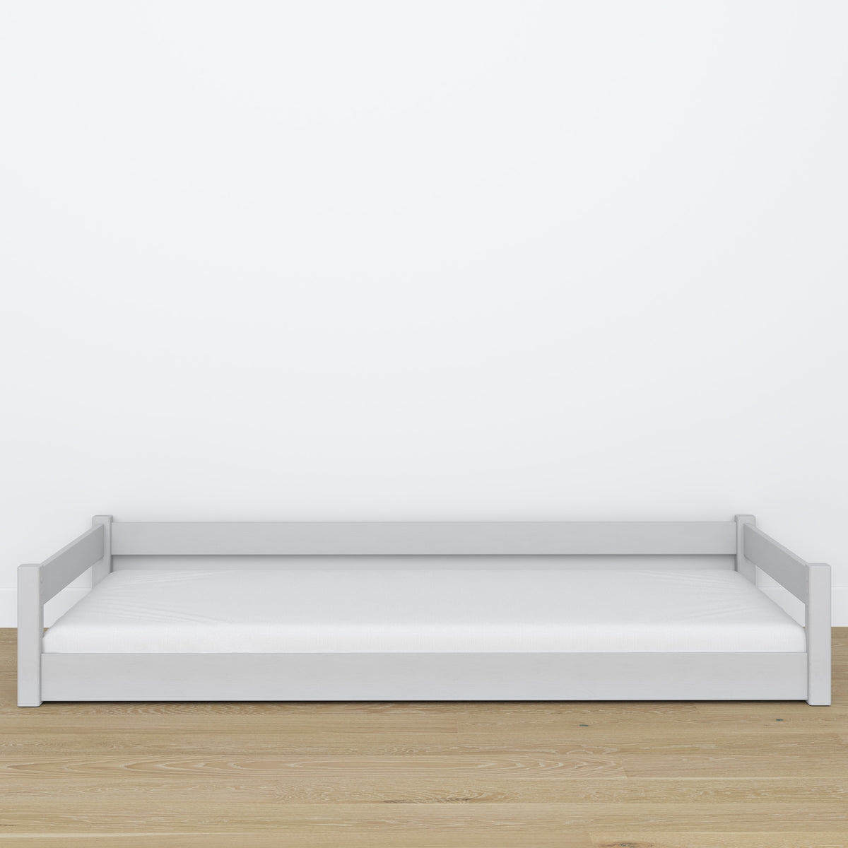 Wooden low bed N02 grey
