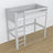 Loft bed grey wooden – top view of the sleeping area