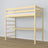 Lit mezzanine en bois pin incolore avec bureau – sommier i lattes, Nizio