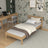 Letto singolo in rovere naturale – vista laterale, proporzioni del mobile