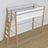 Letto a soppalco in legno bianco-quercia – dettaglio giunzioni e scala, Nizio Home