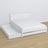Letto matrimoniale bianco con cassetto in camera da letto – allestimento scandinava
