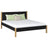 Lit double en bois noir-chêne – chambre, bois massif, style scandinave