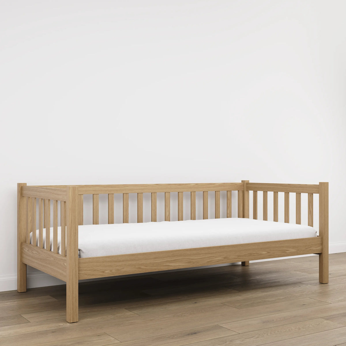 Łóżko sofa N03 dąb naturalny – dodatkowy widok, lite drewno dębowe