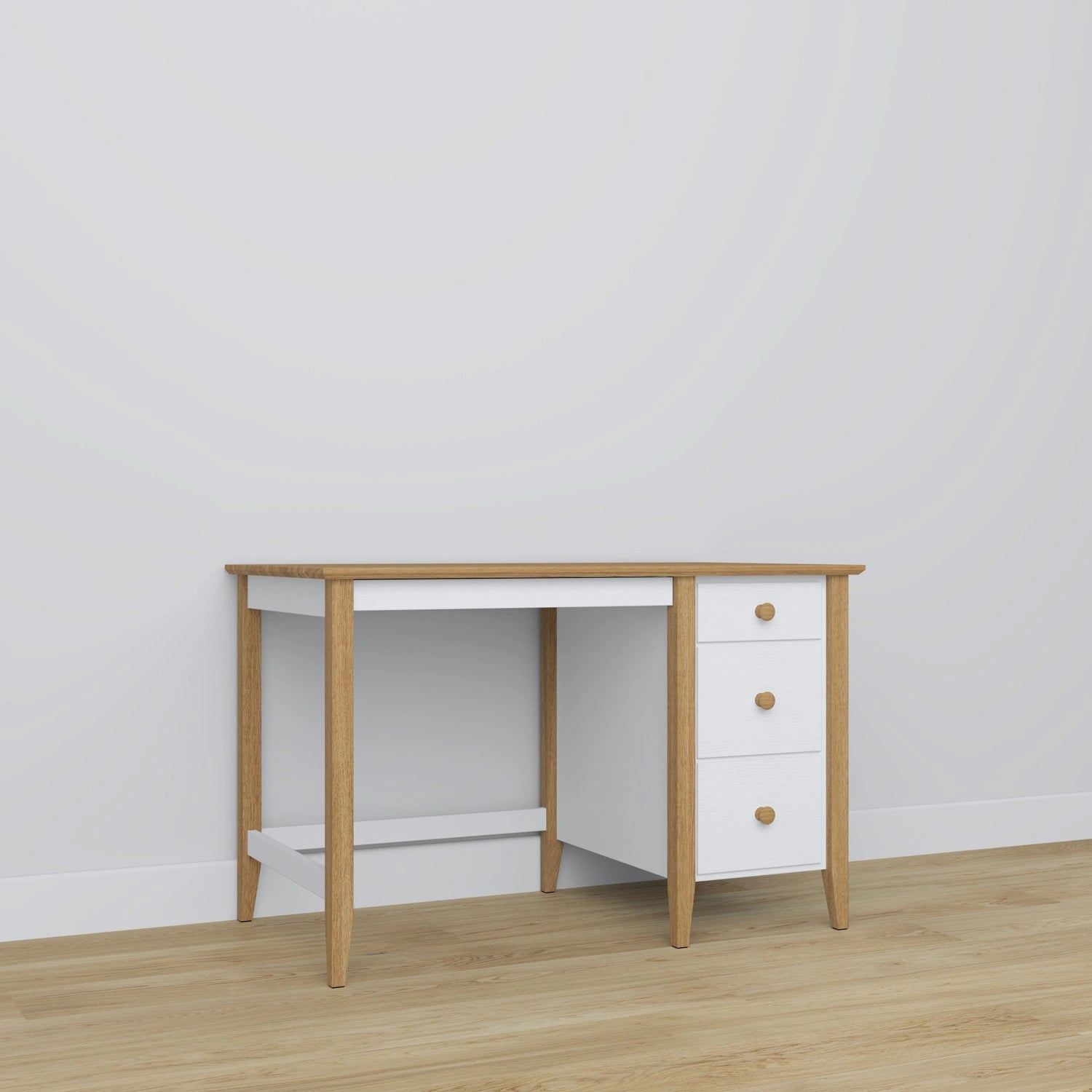 Wooden desk 3S Scandi white / natural oak