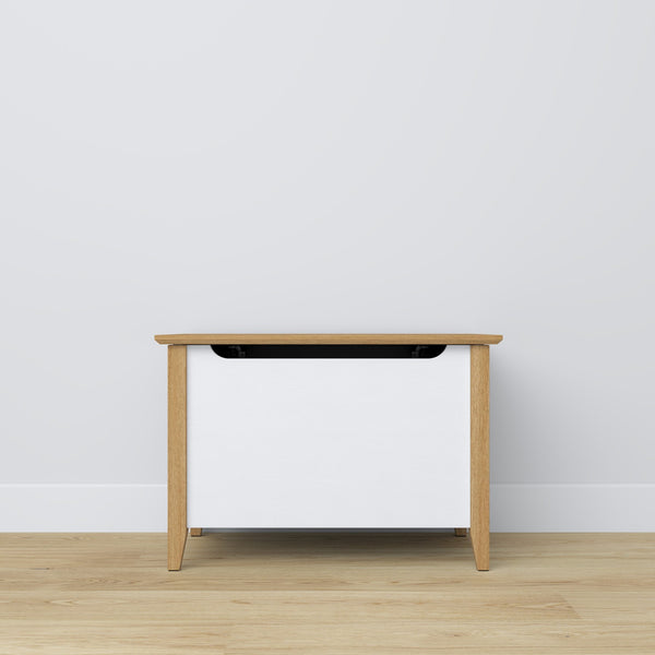Wooden chest Scandi white / natural oak