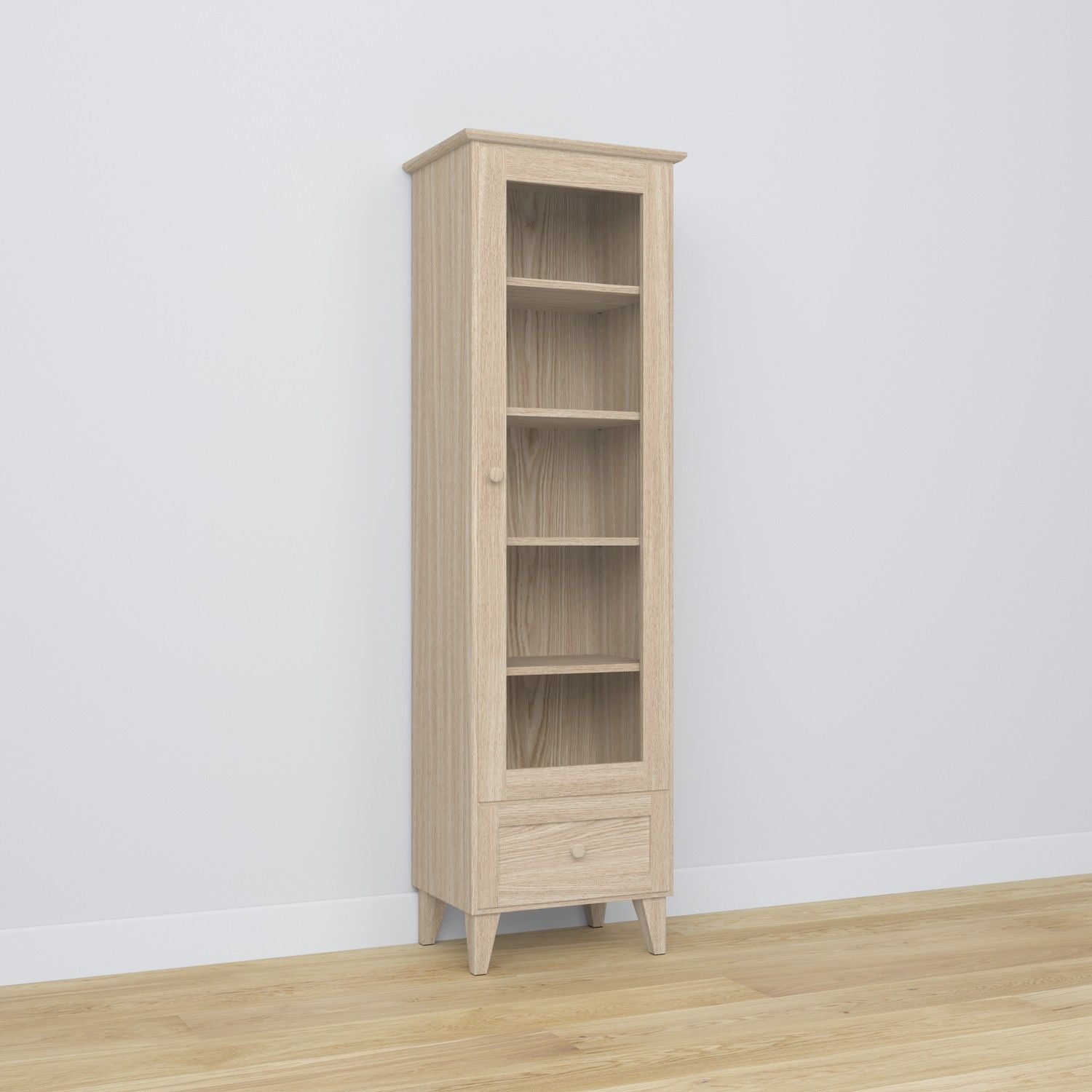 Oak display cabinet 1S 57 Scandi oak bleached