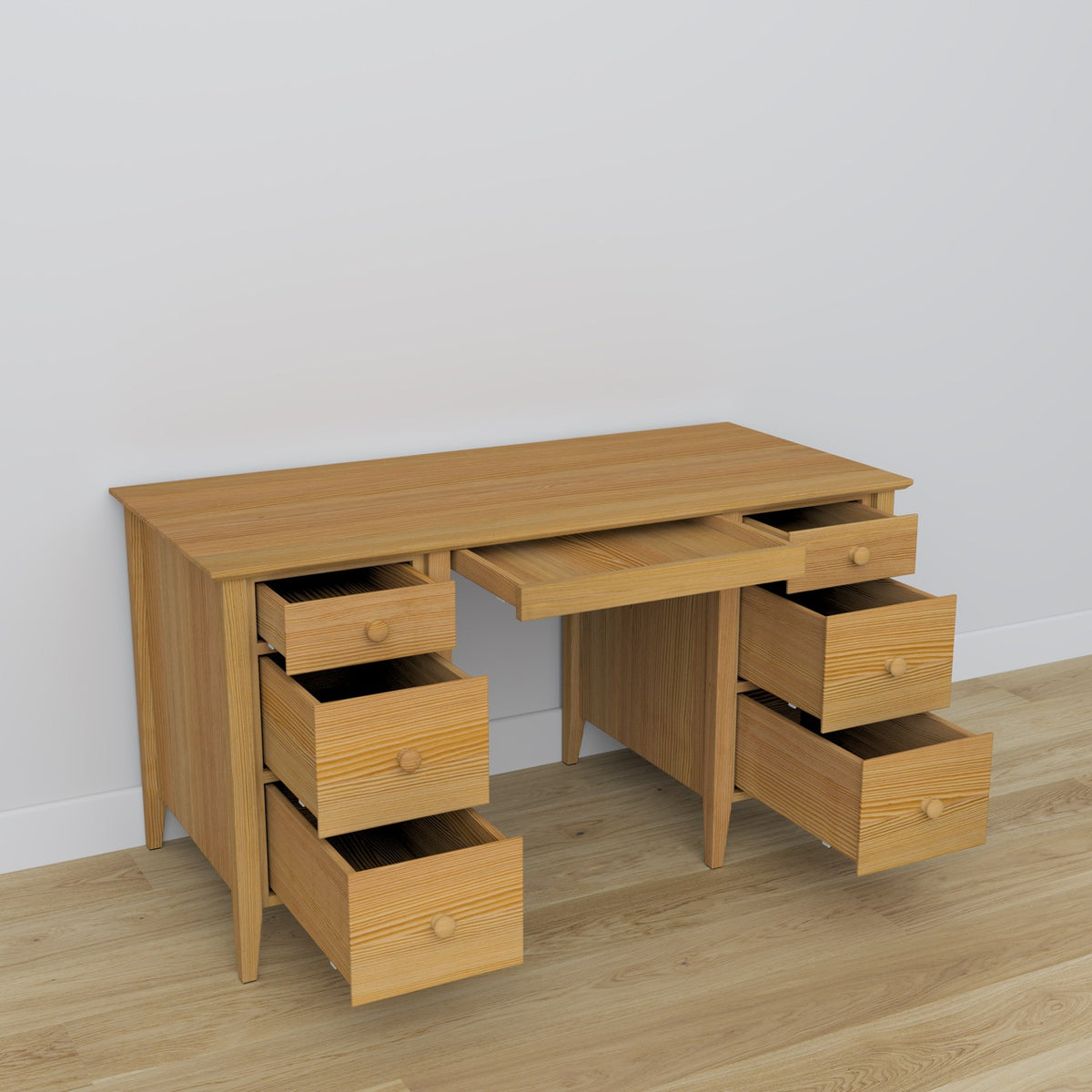 Pine desk 6S Scandi natural pine