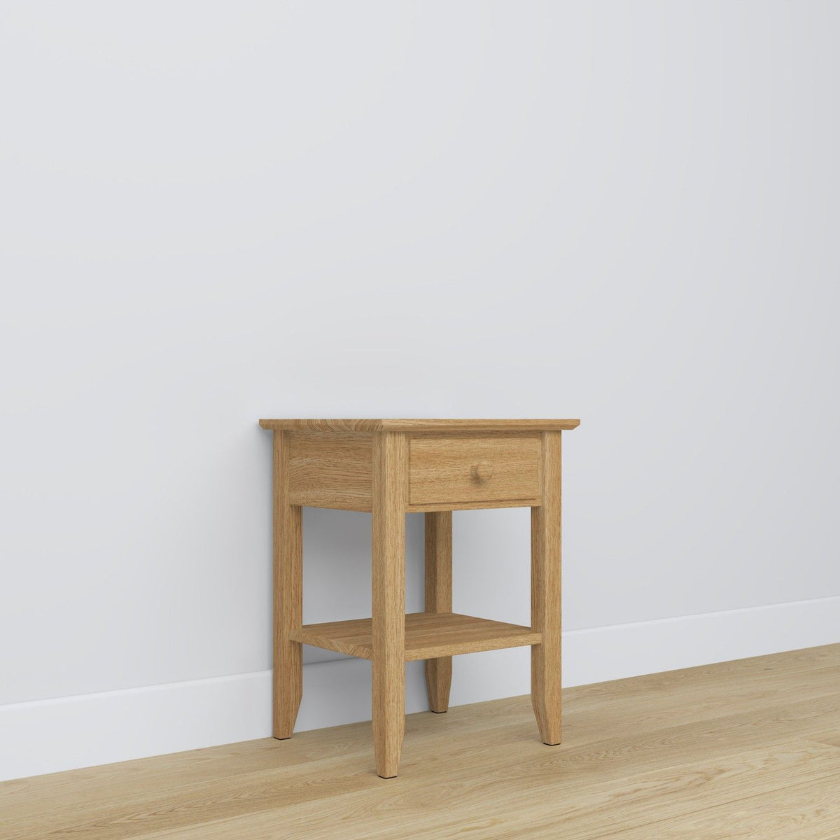 Oak bedside table 1S N01 Scandi oak natural