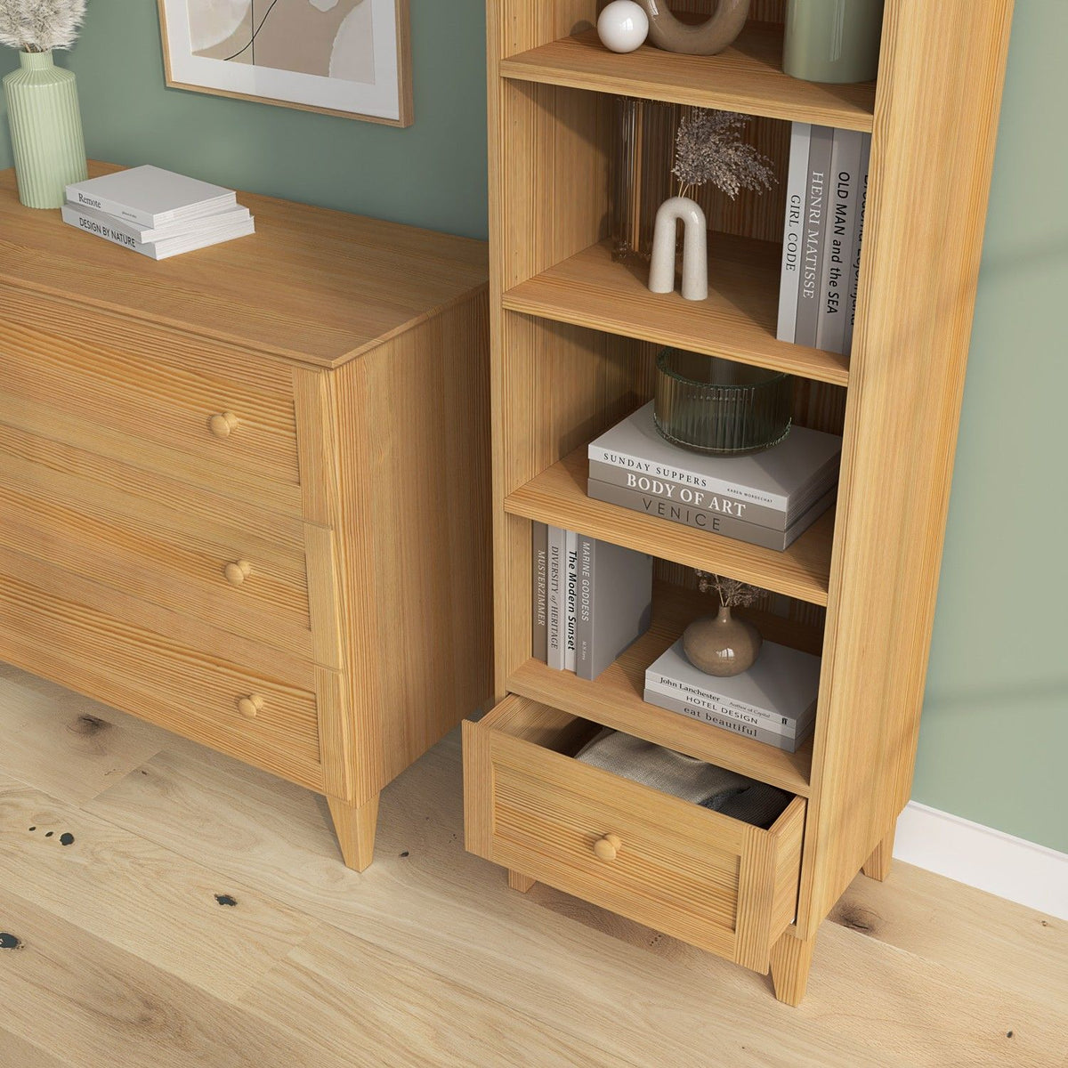 Pine shelf 1S 57 Scandi natural pine