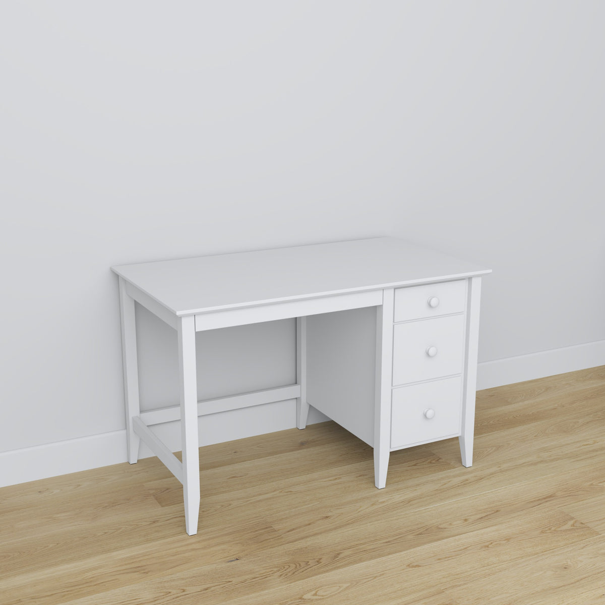 Scrivania 3S bianco in legno – dimensioni e schema, Nizio Home