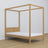 Natural Oak Canopy Bed – Decorative Oak Frame, Safe for Children