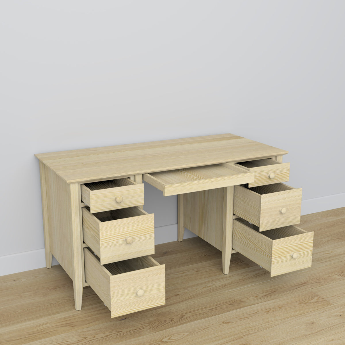Desk 6S pine clear pine in office – Scandinavian arrangement, Nizio
