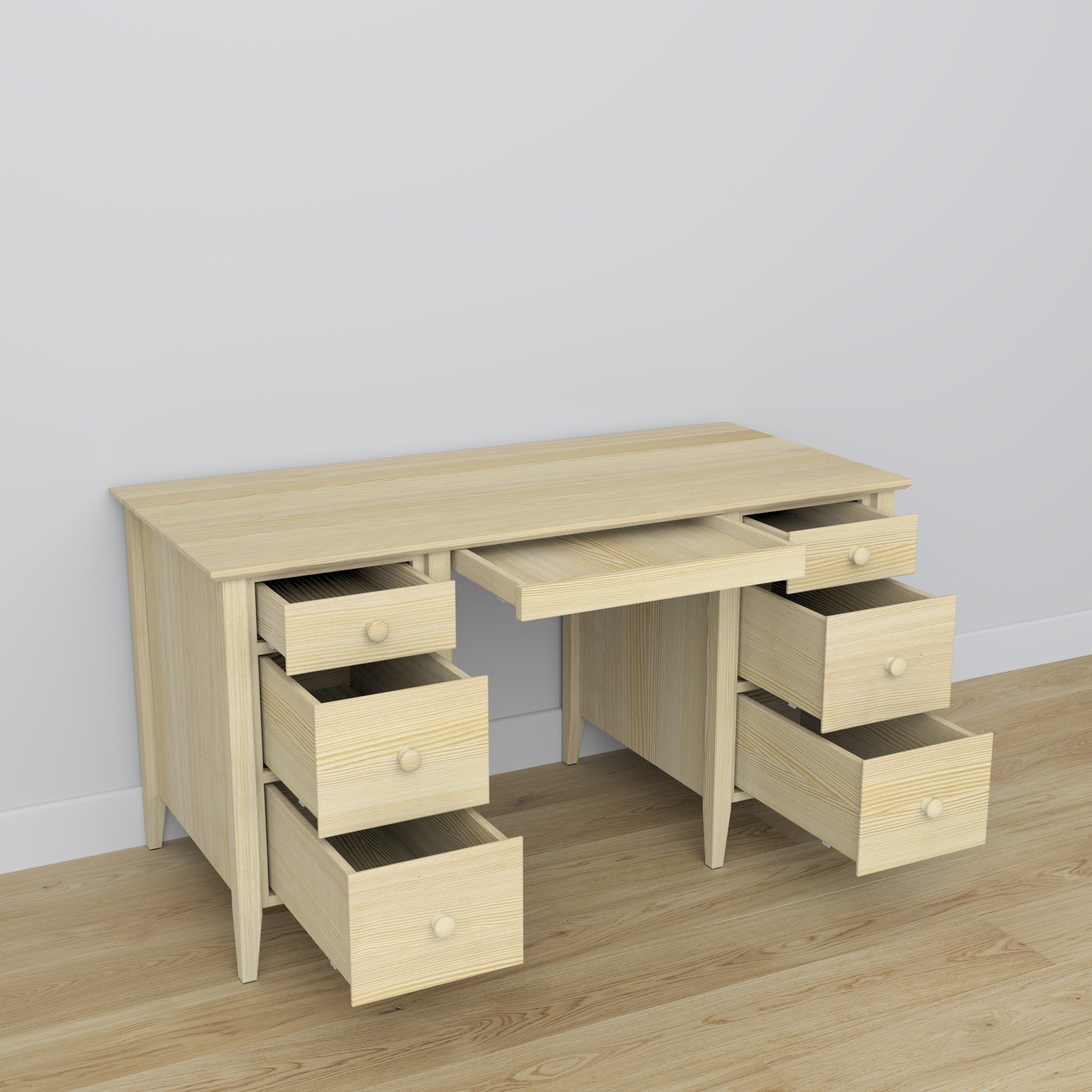 Desk 6S pine clear pine in office – Scandinavian arrangement, Nizio