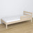 Fall protection rail bleached oak mounted on the bed – close-up