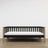 Sofa-lit en bois noir avec chêne – vue de la tête de lit, chambre d'enfant