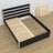 Double bed black with oak – wooden headboard, wood quality, Nizio Home