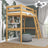 Lit mezzanine en bois pin naturel – espace libre sous la chambre, Nizio