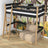 Hochbett schwarz-eiche im Kinderzimmer – Scandi-Einrichtung, aus Holz