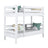 White bunk bed N01 made of pine wood – ladder mounted on the side