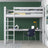 Letto a soppalco grigio con scrivania – spazio studio sotto il letto, in legno