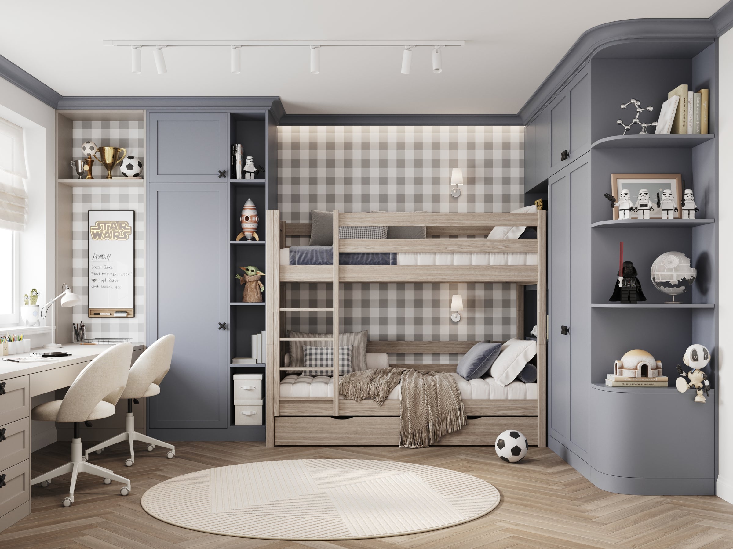 Bleached Oak Bunk Bed with Drawer – Scandinavian Design, Nizio