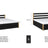 Wooden double bed black with oak – joint and drawer details, Nizio