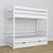 Lit superposé en bois blanc – détails des assemblages et de l'échelle, chambre d'enfant