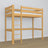 Letto a soppalco in legno pino naturale – spazio libero sotto camera da letto, Nizio
